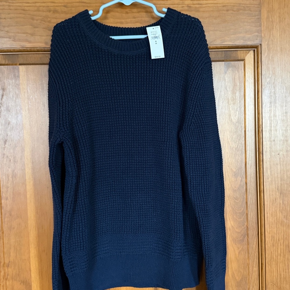 NWT Gap waffle sweater, Med, tapestry navy